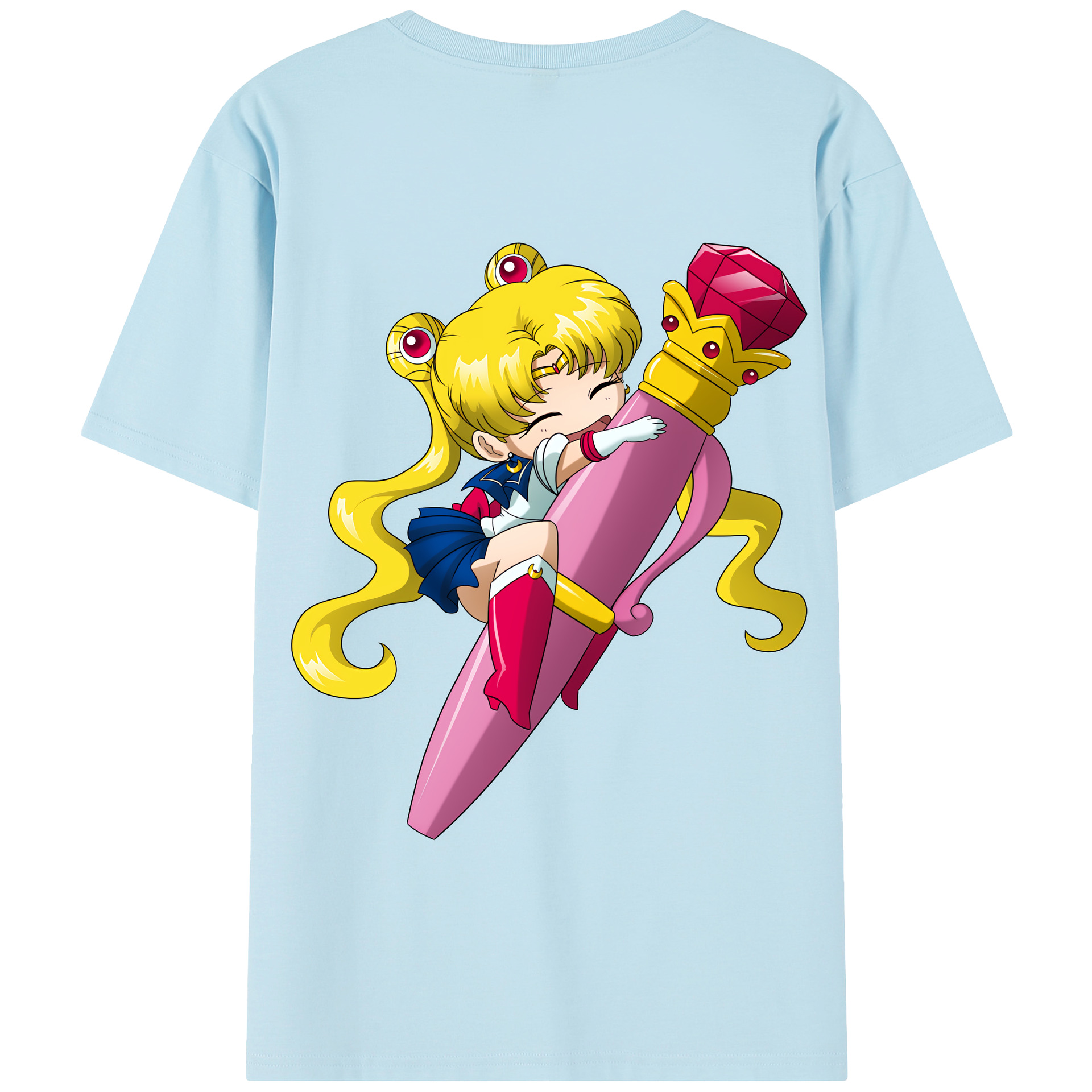 （画像用） 美少女戦士セーラームーン 月野 うさぎ つきの うさぎ Sailor Moon Tsukino Usagi 綿100％半袖Tシャツ（背面プリント）
